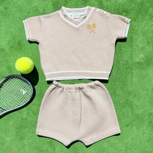 Soft Spun Vintage Infant Knit Top Shorts Set Baby 3-6 Months 6-9 Months 3M 6M 9M